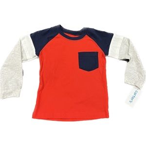 Carter’s Toddler Boy Long Sleeve Pocket Tee Size 24 Months
